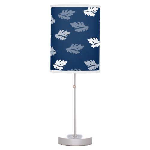 Navy Blue Antique Leaves Pattern  Table Lamp