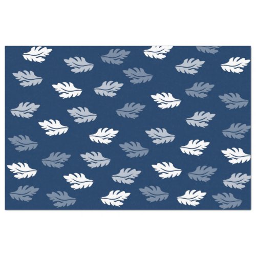 Navy Blue Antique Leaves Pattern  Tissue Paper