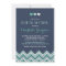Navy Blue Aqua Chevron Bridal Shower Invitation