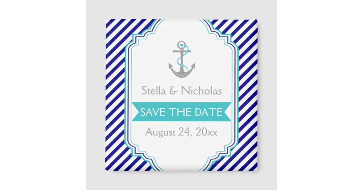 Calendar Pieces, Preppy Nautical Lime Green & Navy Blue