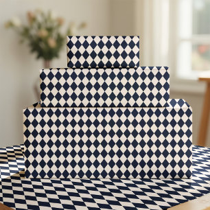 Navy Blue Argyle Wrapping Paper