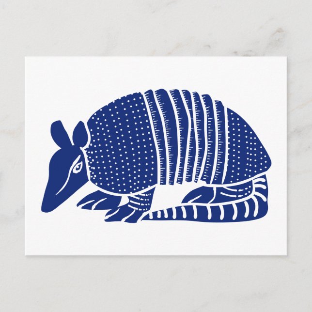 Navy Blue Armadillo Graphic Illustration Postcard (Front)