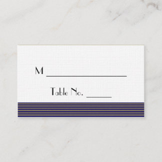 Navy Blue Art Deco Posh Wedding Place Cards