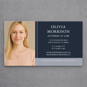 Navy Blue Attorney at Law Photo  Business Card