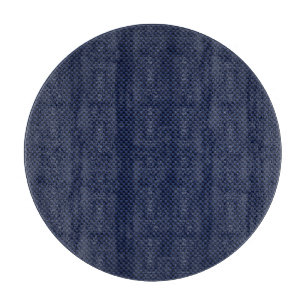 Navy Blue Automotive Carbon Fiber Weave Print Cutting Board