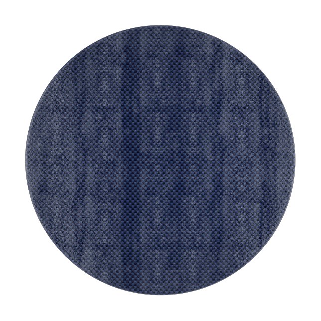 Navy Blue Automotive Carbon Fiber Weave Print Cutting Board (Front)