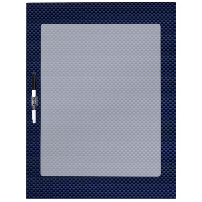 Navy Blue Automotive Carbon Fiber Weave Print Dry-Erase Board (Front)