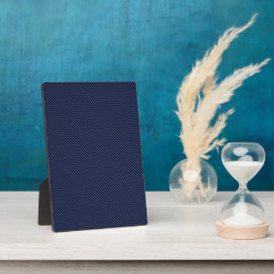 Navy Blue Automotive Carbon Fiber Weave Print Plaque