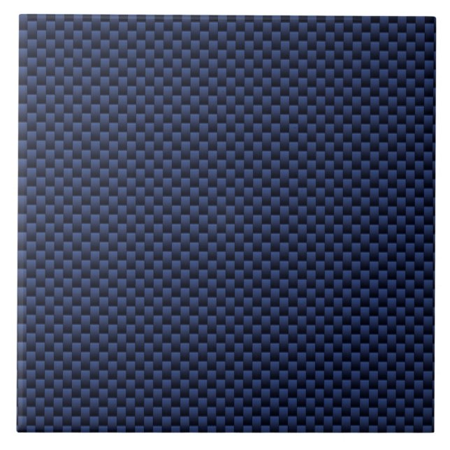 Navy Blue Automotive Carbon Fiber Weave Print Tile (Front)