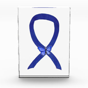 Navy Blue Awareness Ribbon Butterfly Paperweight A Acrylic Award