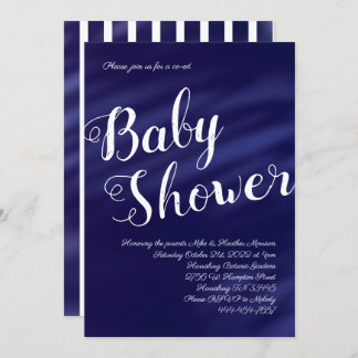 Navy Blue Baby Shower Boy Nautical Watercolor Invitation
