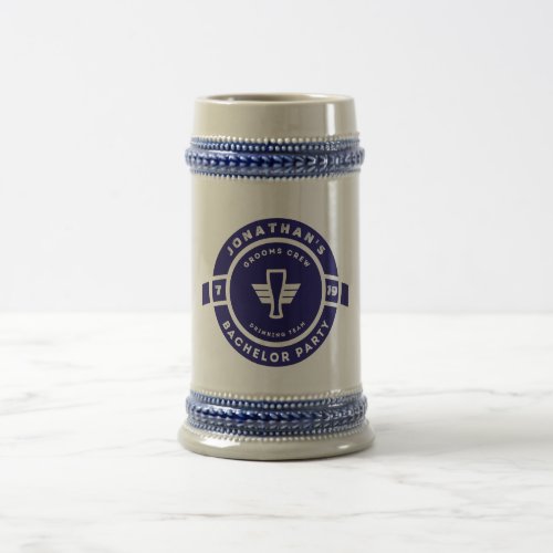 Navy Blue Bachelor Beer Stein