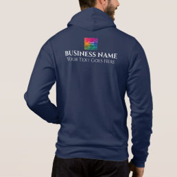 Navy Blue Back And Front Print Company Logo Men&#39;s Hoodie