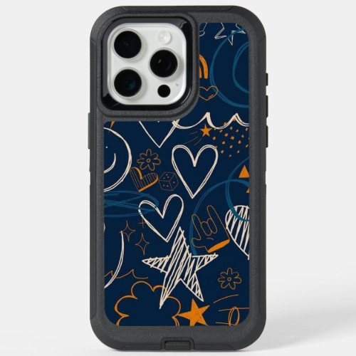 Navy blue background  iPhone 15 pro max case