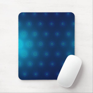 Navy blue background with turquoise concentric  mouse pad