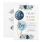 Navy blue balloon baby shower boy invitation