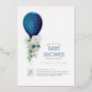Navy Blue Balloon It's a Boy Baby Shower Foil Invitation