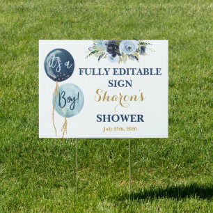 Navy blue balloons Baby Shower boy Sign