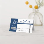 Navy Blue Bar Mitzvah Baseball Ticket Seating Place Card<br><div class="desc">Navy Blue Baseball Ticket style Seating Card to go with your sports themed Bar Mitzvah. Customize front and back. For inquiries about custom design changes by the independent designer please email paula@labellarue.com BEFORE you customize or place an order.</div>