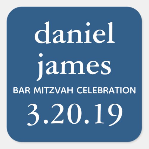Navy Blue Bar Mitzvah Favor Tag