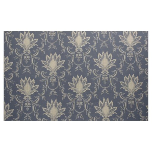 Navy blue Baroque French pineapple fabric