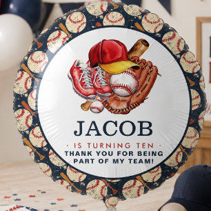 Navy Blue Baseball Kids Birthday Party Watercolor Balloon