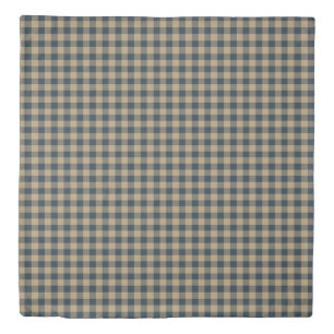 Navy Blue Beige Buffalo Plaid Rustic Country Duvet Cover