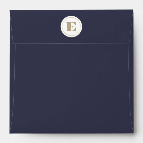 Navy Blue  Beige Pattern Bridal Shower Envelopes