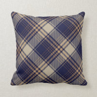 Navy Blue Beige Tartan Plaid Argyle Pattern