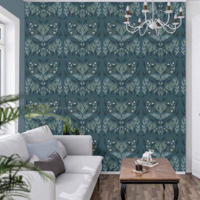 Navy Blue Berry Botanical Moody Wallpaper (Creator Uploaded)