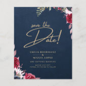 Navy Blue Berry Floral Burgundy Winter Fall (Front)