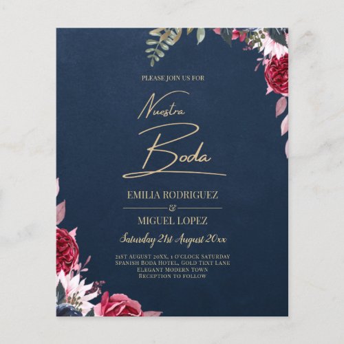 Navy Blue Berry Floral Burgundy Winter Fall Flyer