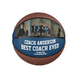 Navy Blue Best Coach Ever Thank You From The Team Mini Basketball