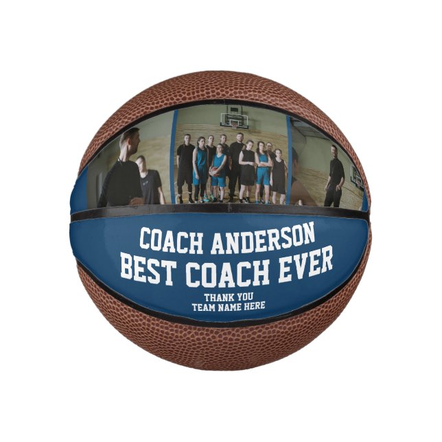 Navy Blue Best Coach Ever Thank You From The Team Mini Basketball (Front)