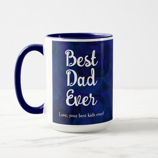 Navy Blue Best Dad Ever Funny From Kids Christmas Mug (Left)