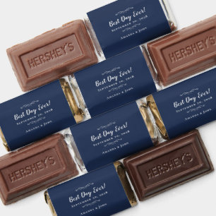 Navy Blue Best Day Ever Wedding Candy Hershey's Miniatures