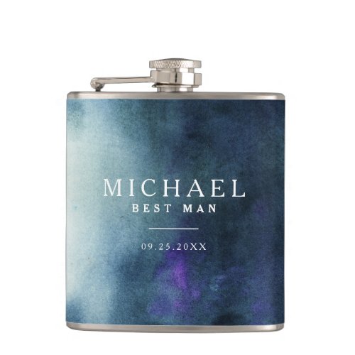 Navy Blue Best Man Wedding Flask