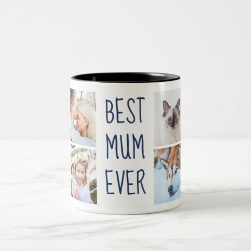 Navy Blue  Best Mom Ever Custom Photo Mug