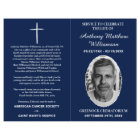 Navy Blue Bi-fold Custom Photo Funeral Program