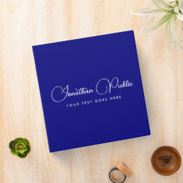 Navy Blue Binder Typography Name Upload Your Logo