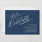 Navy Blue Birthday Invitations for Adults | Zazzle