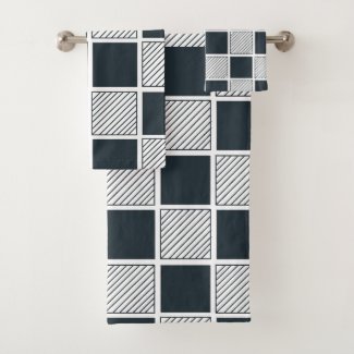 Navy Blue Black and White Checkerboard Pattern