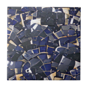 Navy blue black corner moroccan mosaic pattern ceramic tile