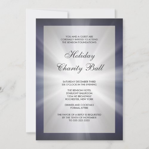 Navy Blue Black Corporate Event Party Invitations