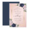 Navy Blue Blush Gold Floral Wedding