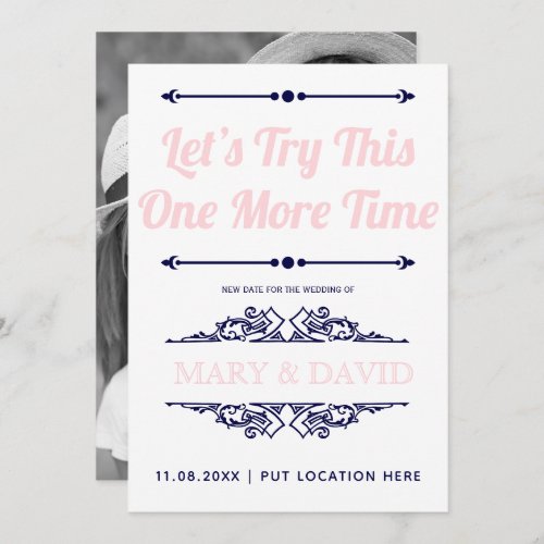 Navy blue blush Lets Try This One More Time Save The Date