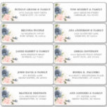 Navy Blue Blush Pink Floral Wedding Guest Address Sticker<br><div class="desc">Easy to personalize, names and addresses / individual wedding shipping address label stickers for guests. The design features a stunning bouquet of Navy blue , peach , navy flowers / roses with matching leaves. Please find more matching designs and variations in my "blissweddingpaperie" store. And feel free to contact me...</div>