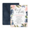Navy Blue Blush Pink Rose Boho Bridal Shower