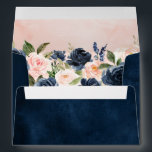 Navy Blue Blush Pink Rose Boho Wedding Envelope<br><div class="desc">Beautiful floral boho wedding envelope features hand-painted watercolor floral graphics / roses in rich tones of navy blue and blush pink / peach and charming hand lettering style font. Please contact me for any help in customization or if you need any other product with this design.</div>
