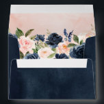Navy Blue Blush Pink Rose Boho Wedding Envelope<br><div class="desc">Beautiful floral boho wedding envelope features hand-painted watercolor floral graphics / roses in rich tones of navy blue and blush pink / peach and charming hand lettering style font. Please contact me for any help in customization or if you need any other product with this design.</div>